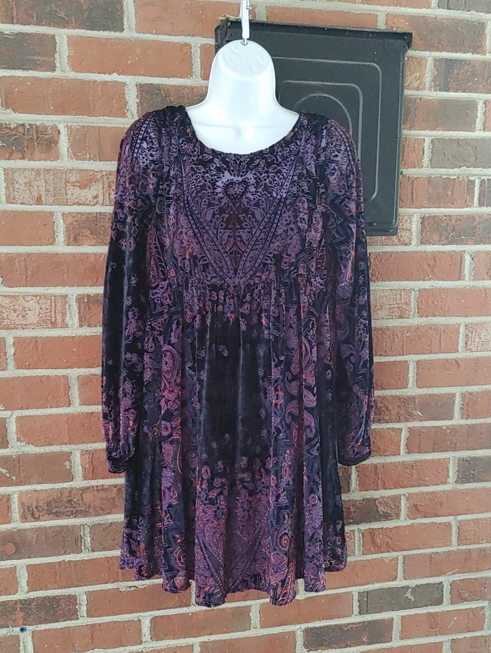 Free People Mirror Mirror Velvet Mini Dress Size XS (1239)